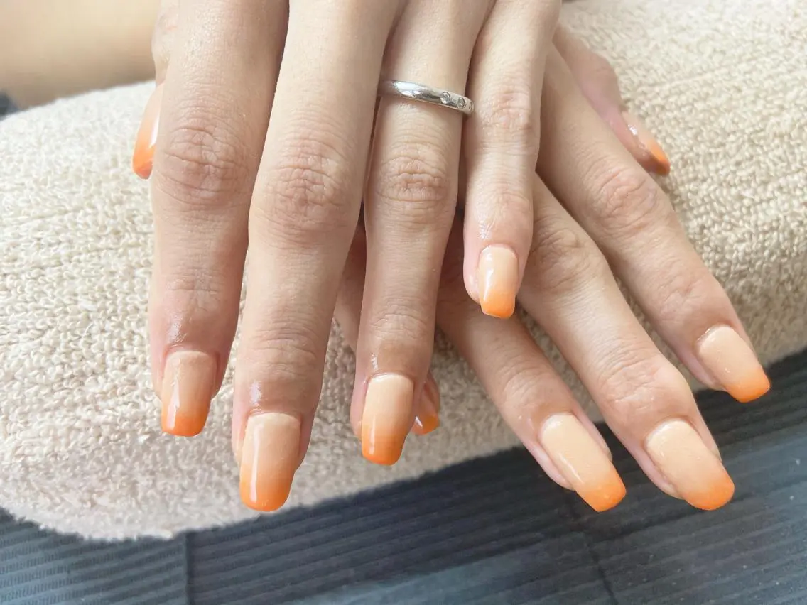ネイル グラデーション オレンジ mra_nail Lunaire.のネイルデザイン