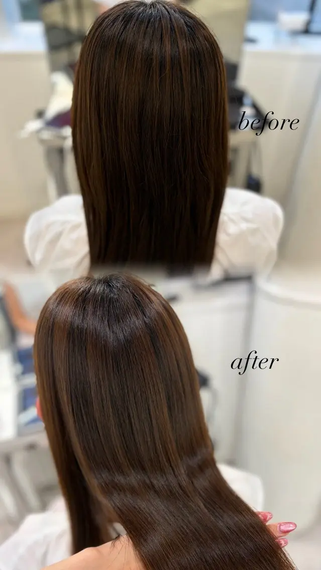 セミロング トリートメント 縮毛矯正 伊原 愛実のヘアスタイル