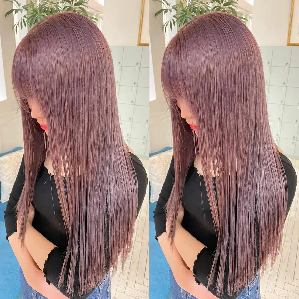ロング カラー ブリーチ カット ヘアカラー トリートメント ヘアセット 💜ハイトーン💛 マジカルかいちゃんのヘアスタイル