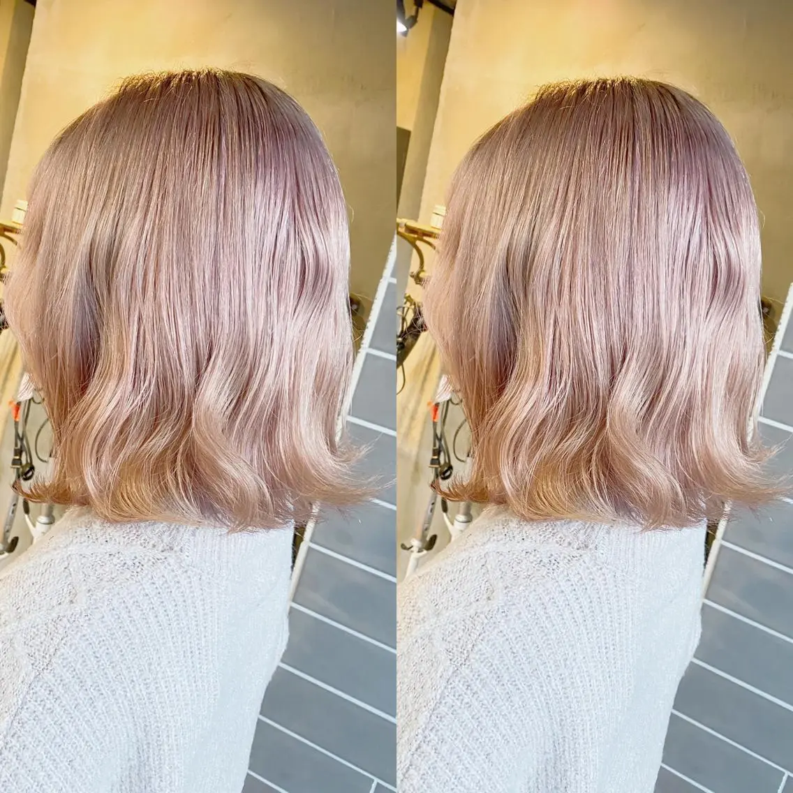 ミディアム カラー ヘアカラー yoriダブルカラー 代表すがわらのヘアスタイル