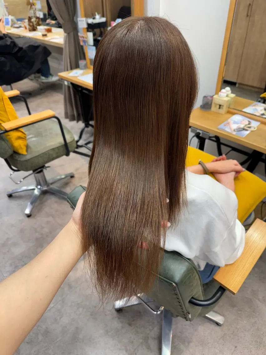 ロング カラー ブラウンカラー キャラメルブラウン カット ヘアカラー 縮毛矯正/エクステ /艶カラー/ひふみのヘアスタイル