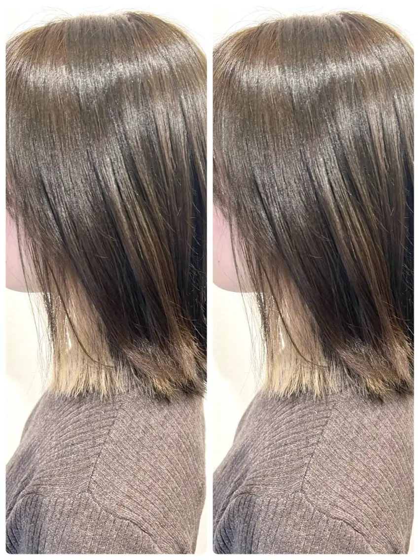 ミディアム カラー ベージュカラー イヤリングカラー レイヤー/ボブ 特化✂️福岡のヘアスタイル