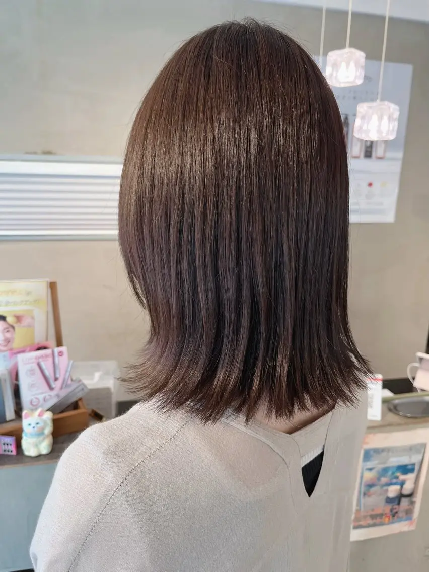 ミニモSALE!〈色持ちがいい☘️艶髪ケア剤入り〉ケアカラー+Aujua5ステップトリートメントの写真