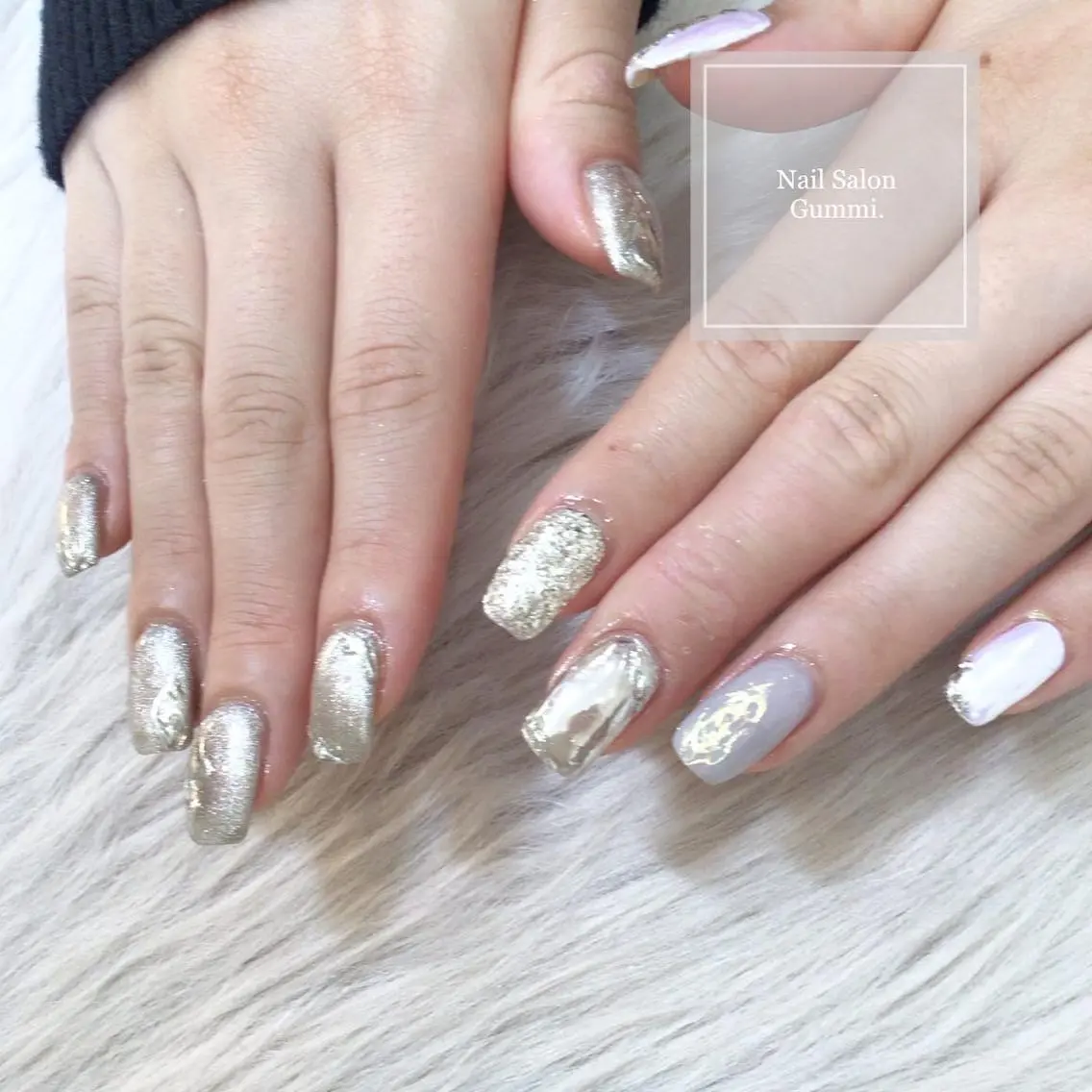ネイル キラキラネイル 韓国ネイル ラメ(グリッター) マグネットネイル ミラーネイル Nail Salon Gummi.のネイルデザイン