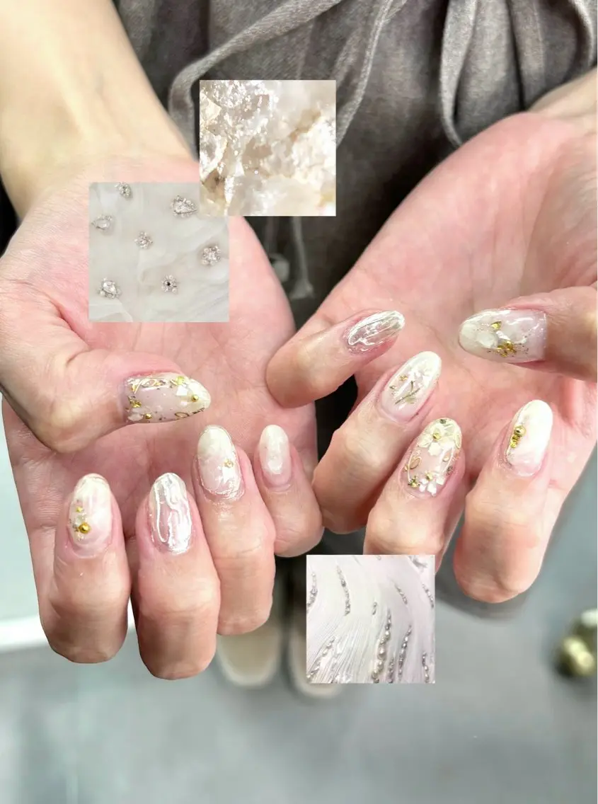 ネイル アートネイル フラワーネイル ミラーネイル 持ち込み ニュアンスネイル ハンドネイル フットネイル 中家 亜紗子のネイルデザイン
