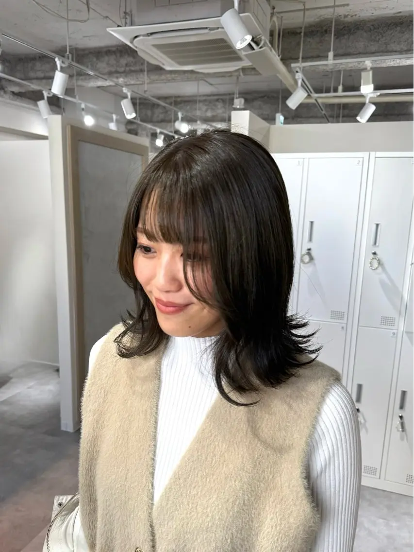 ミディアム ヘアカラー 縮毛矯正 トリートメント AYANA🫧酸性 縮毛/艶髪TR🫧のヘアスタイル
