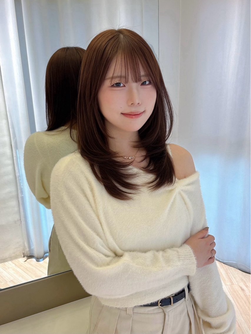 ミディアム カット ParveMix 岡本えりかのヘアスタイル