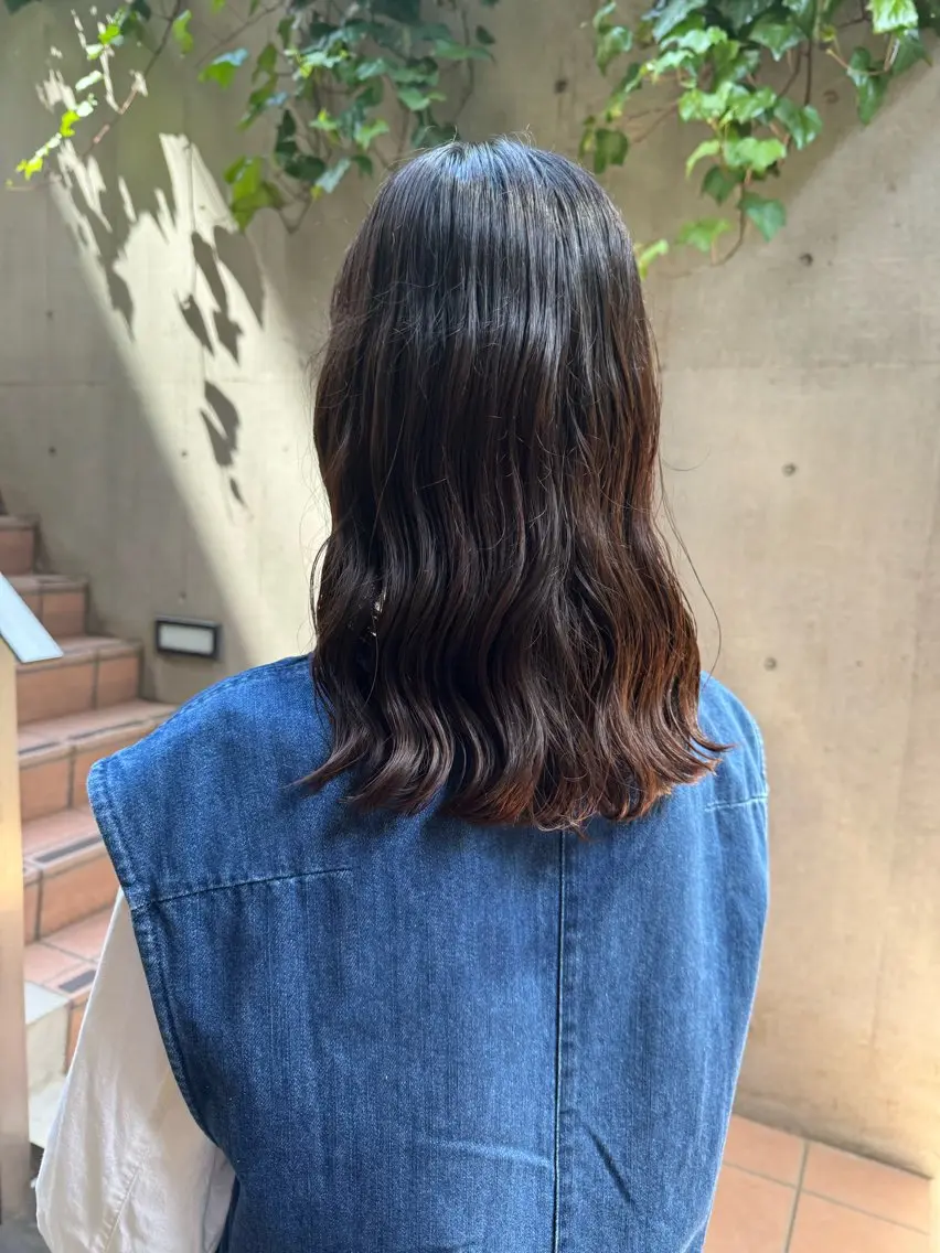 ミディアム カット パーマ トリートメント 大人可愛い♡コテ巻き パーマ🌼杉田 萌恵のヘアスタイル