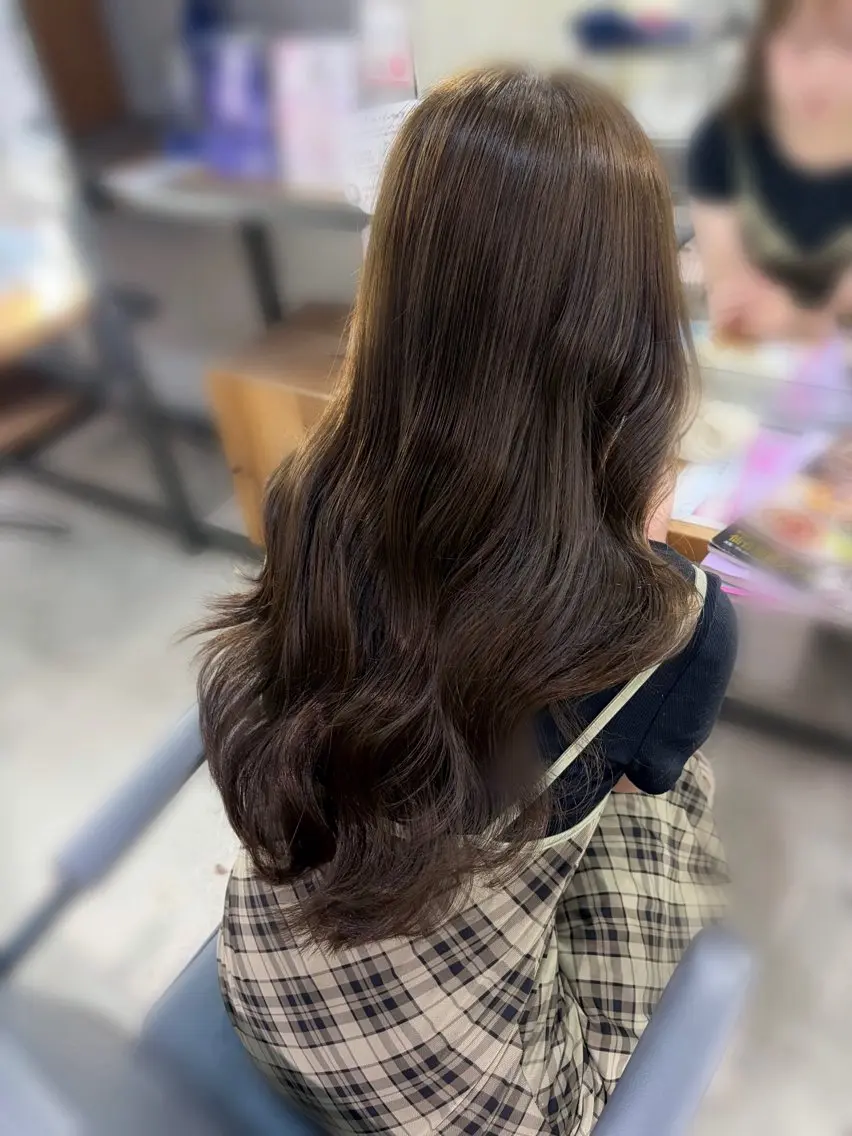 ロング カラー アディクシーカラー ベージュカラー ブリーチ 透明感カラー ブリーチなしカラー ヘアカラー 艶髪/オリーブカラー /mikuのヘアスタイル