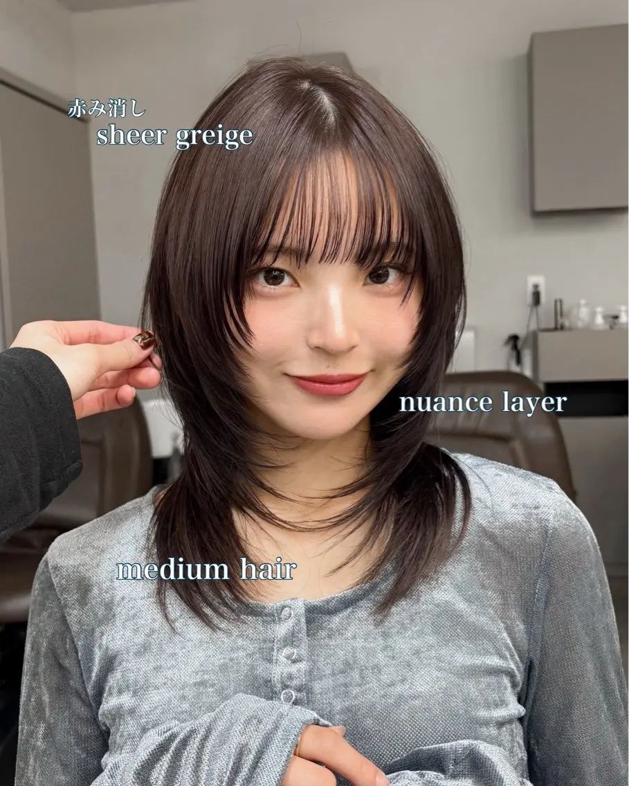 ミディアム カラー カット ヘアカラー manami/ ハッシュレイヤーのヘアスタイル
