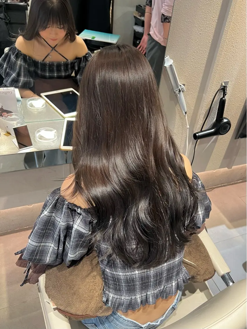ロング ヘアカラー ヘッドスパ ブリーチ/ブラウン 🤎MIREのヘアスタイル