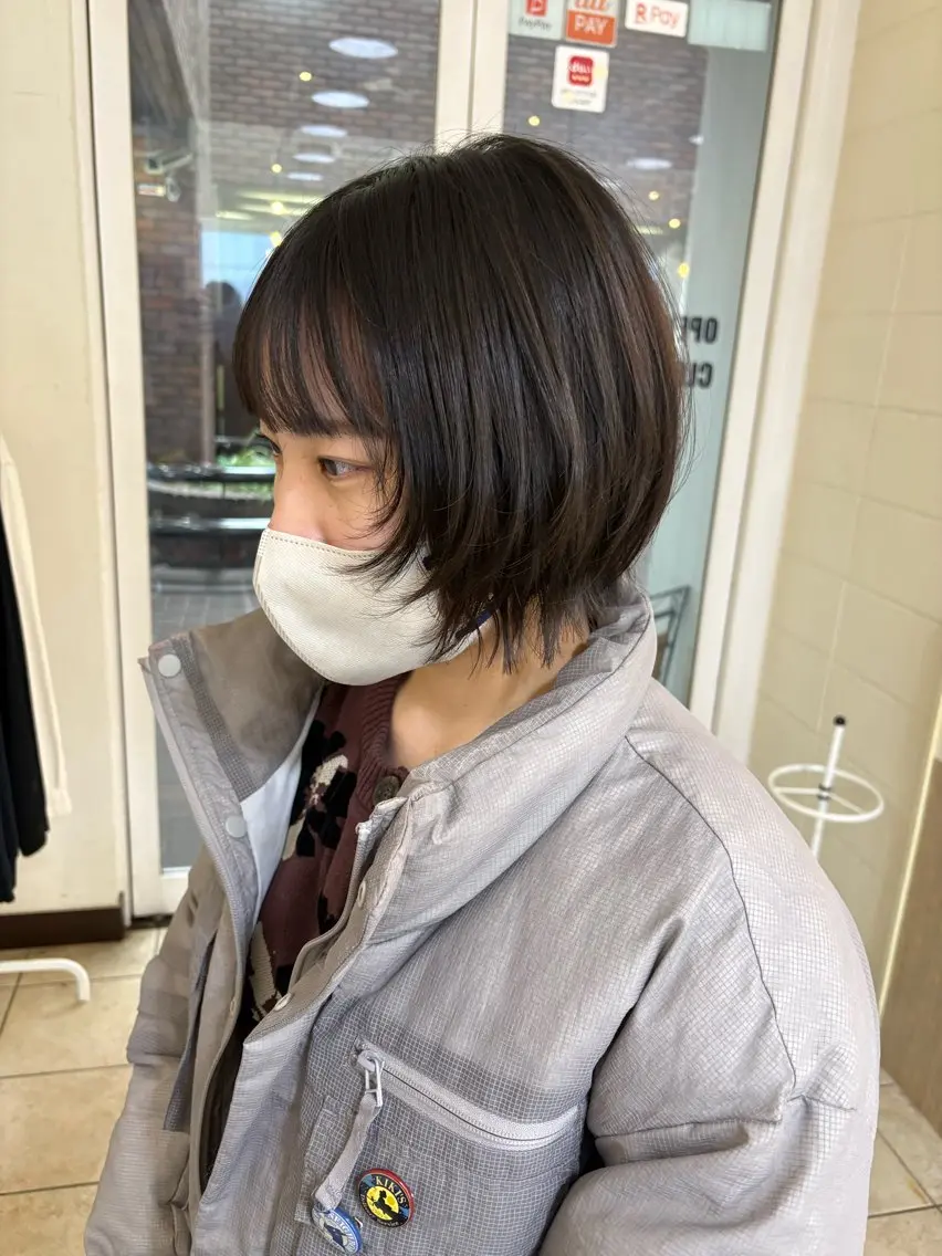 ショート ボブレイヤー ボブ レイヤーカット カット トリートメント ボブパーマ/ スズキユウナのヘアスタイル