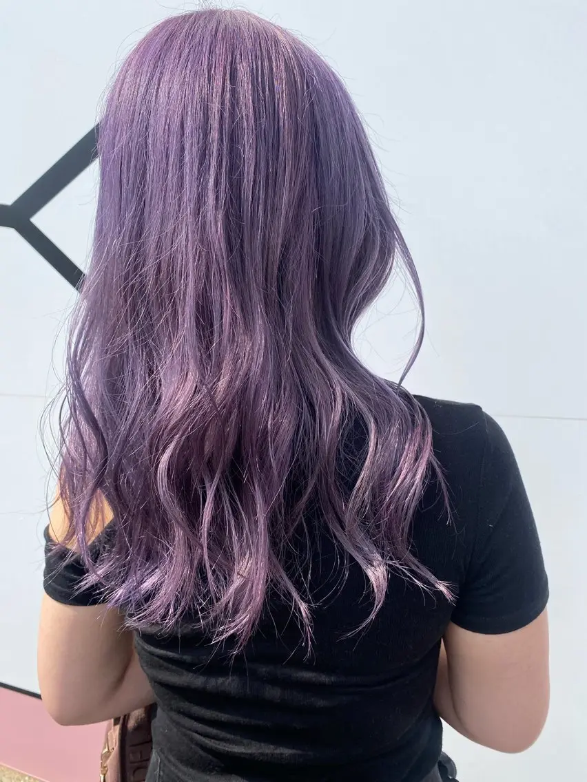 ロング カラー ラベンダーカラー バイオレットカラー 💘韓国カラー💘 クルミのヘアスタイル