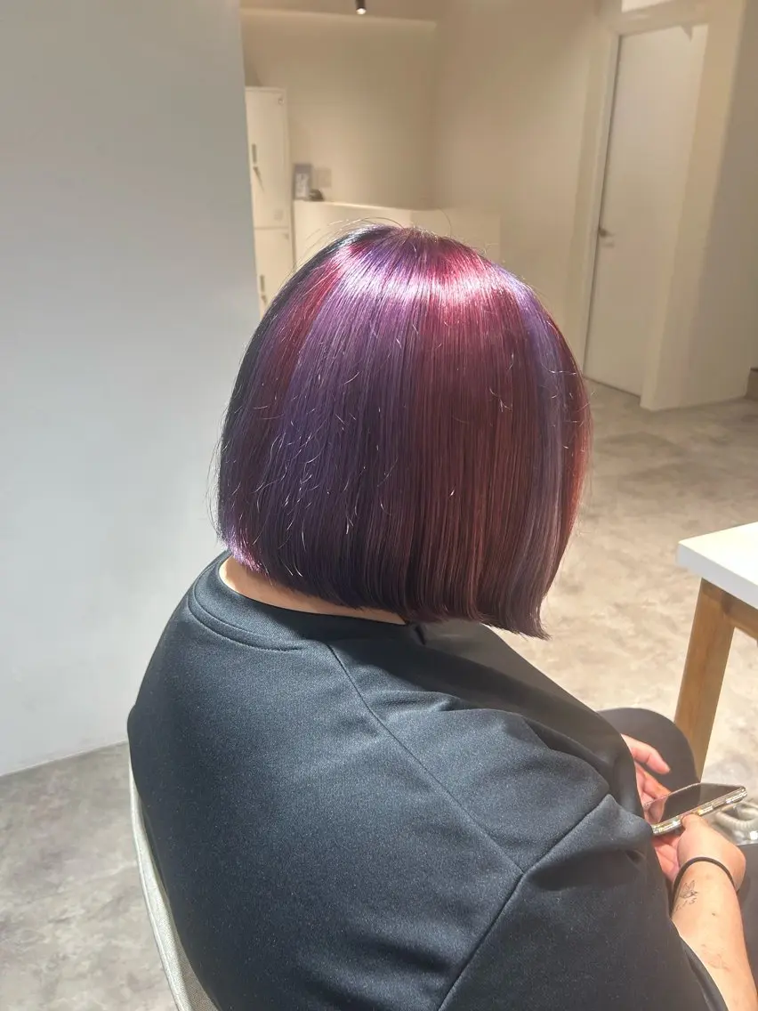 ショート カラー ヘアアレンジ ヘアカラー トリートメント 梅木李奈レイヤー 🫧ダブルカラーのヘアスタイル