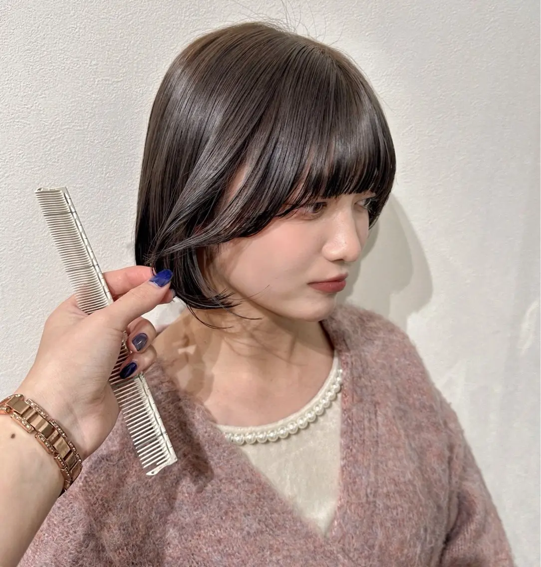 レディース限定【カットカラー🎀🤍】ブリーチなしワンカラー＋カットの写真