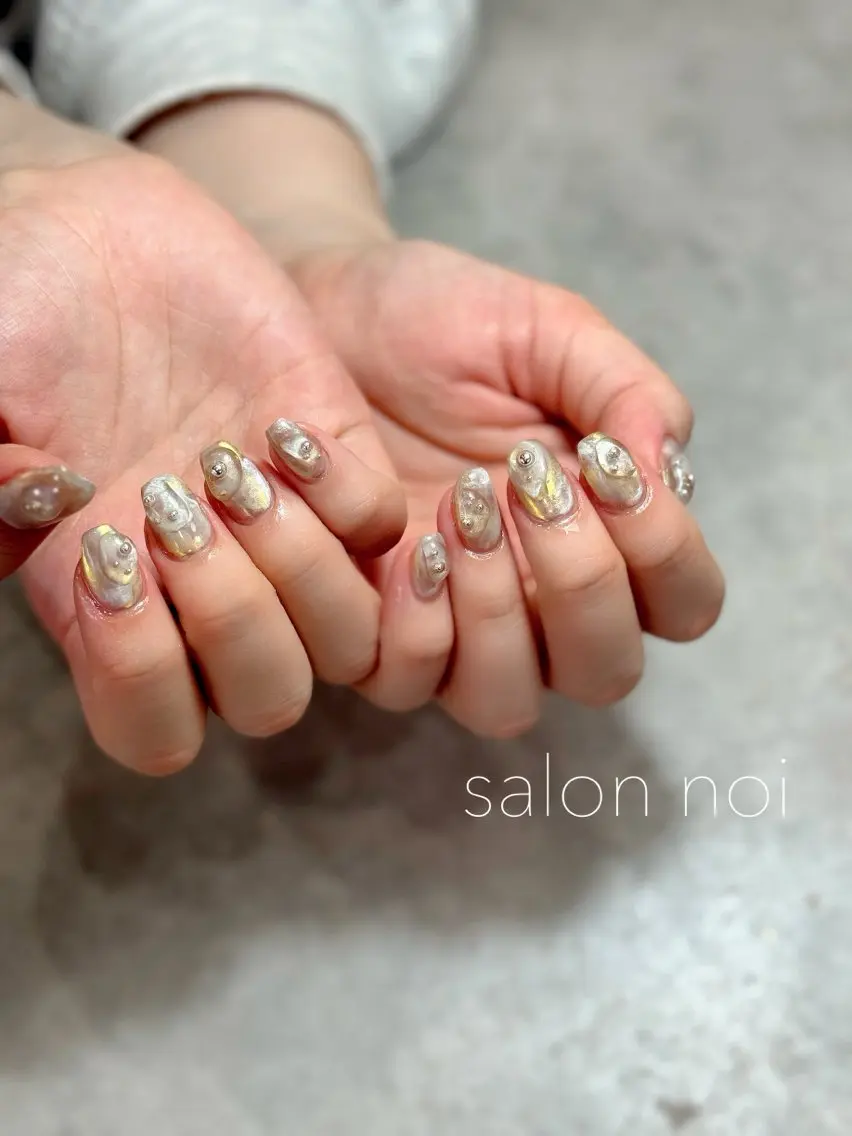 ネイル アートネイル ニュアンスネイル ハンドネイル salon noiのネイルデザイン