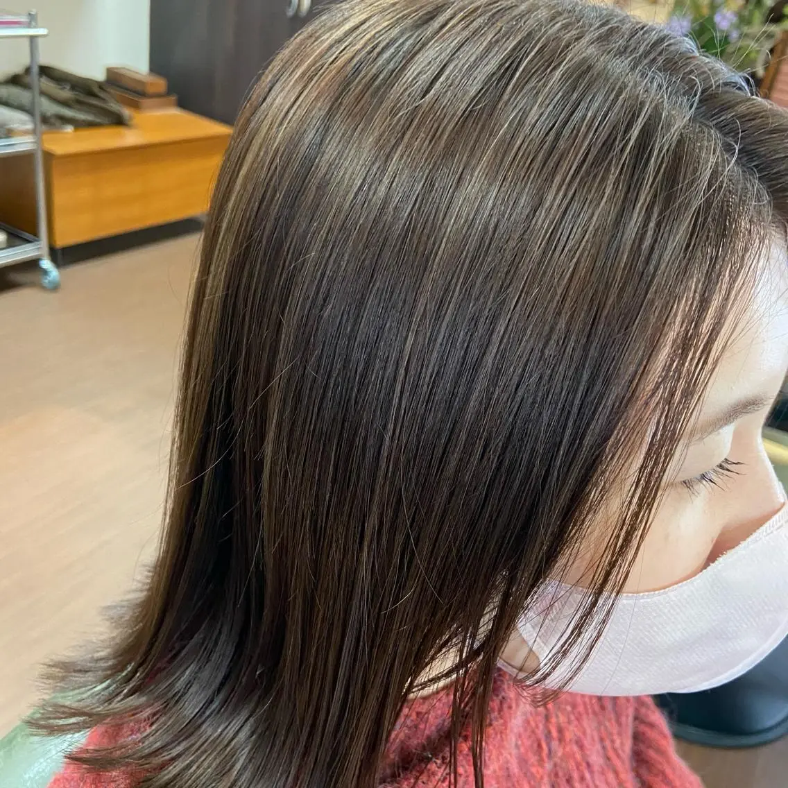 ミディアム カラー ハイライトカラー ハイライト カット ヘアカラー トリートメント 💜推しインナー カラー/菊池柊真💜のヘアスタイル