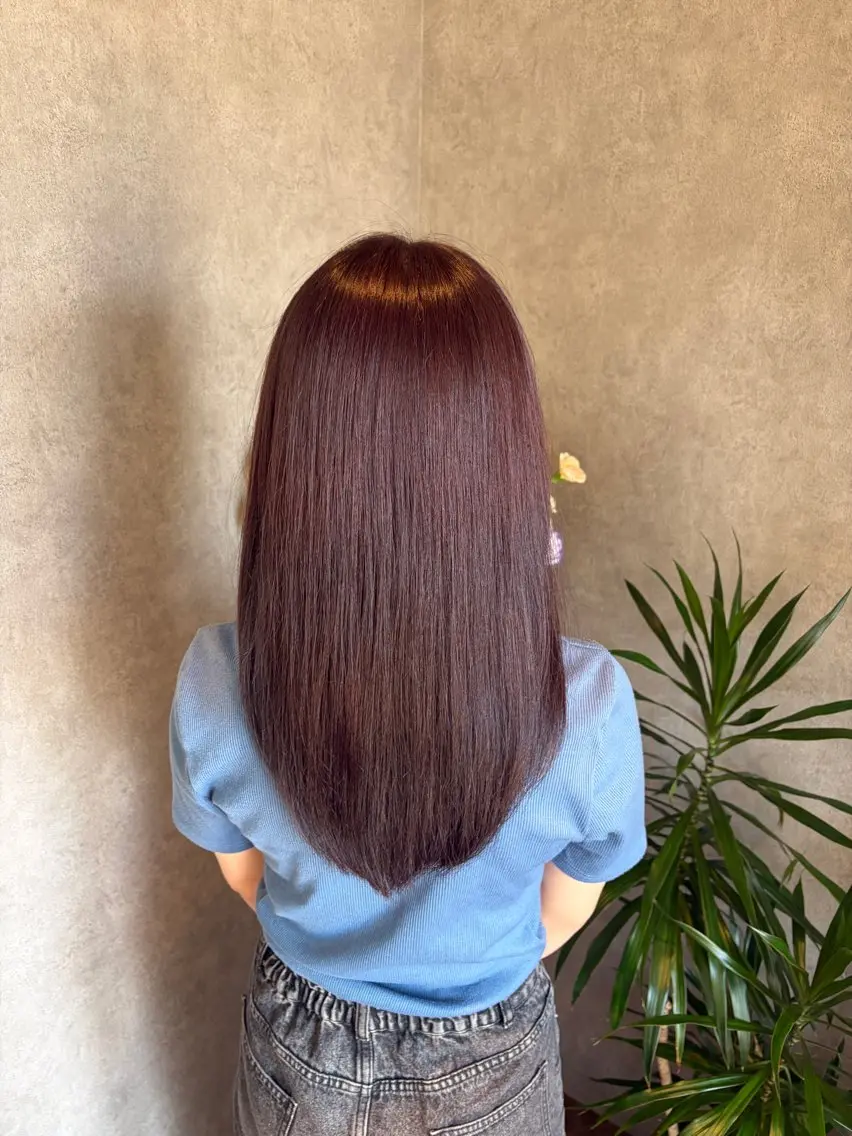 ミディアム 顔周りカット レイヤーカット カット ヘアカラー トリートメント 髪質改善×韓国風/小 顔レイヤー/早瀬櫻子のヘアスタイル