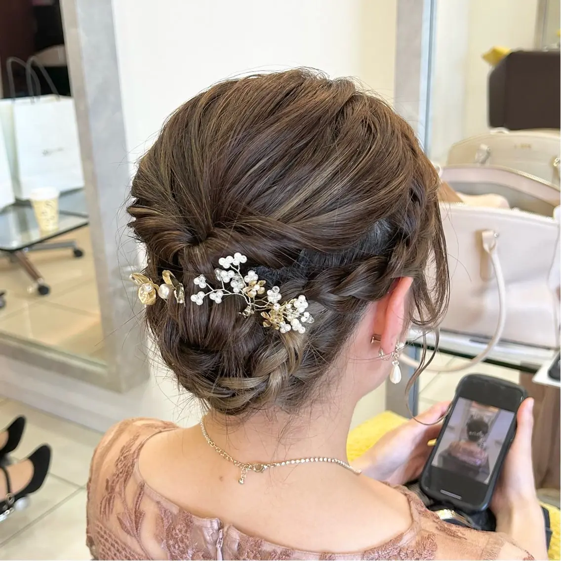 ミディアム ヘアアレンジ 結婚式・ブライダル トップスタイリスト 林すずかのヘアスタイル