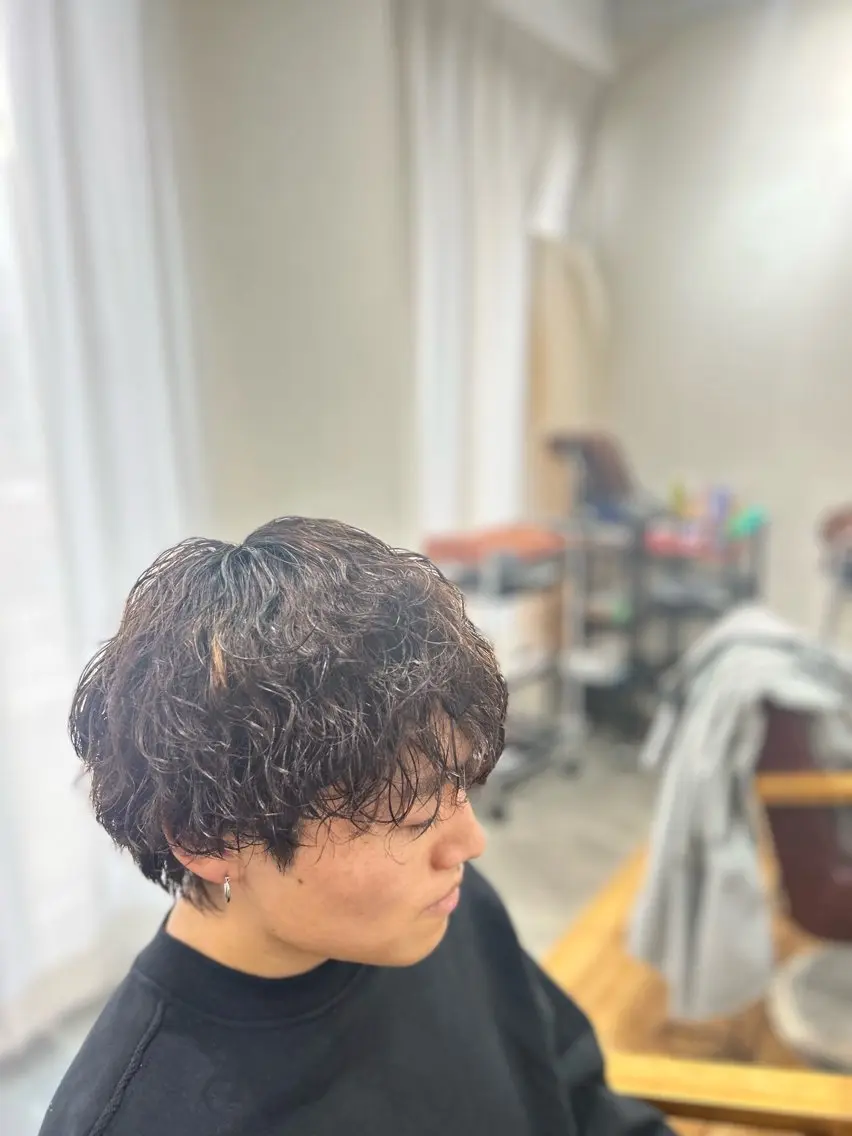 ショート パーマ メンズ メンズブリーチ メンズパーマ カット パーマ メンズパーマ 髪質改善☆有馬のヘアスタイル