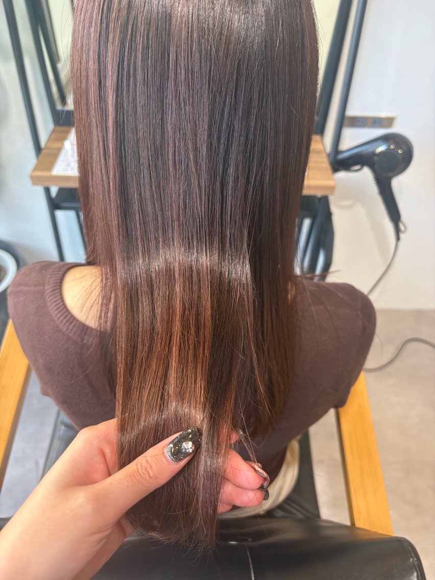 セミロング カラー ベージュカラー 透明感カラー ピンクカラー ピンクベージュ 髪質改善 ヘアカラー fifth elima/珠穏のヘアスタイル
