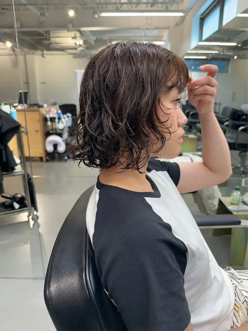 ミディアム パーマ カット パーマ お悩み解決パーマ hana🩰のヘアスタイル