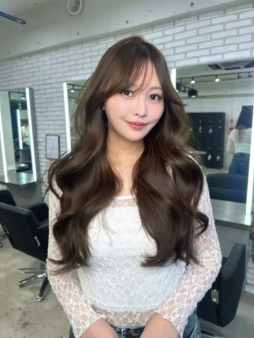 ロング カラー ヘアカラー トリートメント 爆美女ヘア💎 艶透明感カラー💎のヘアスタイル