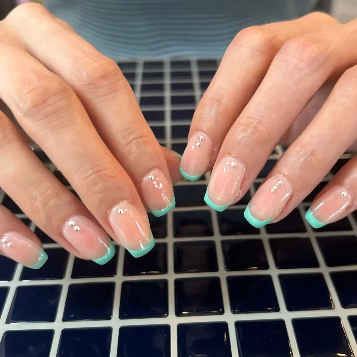 ネイル チークネイル フレンチネイル ピンク NYAN NAILのネイルデザイン