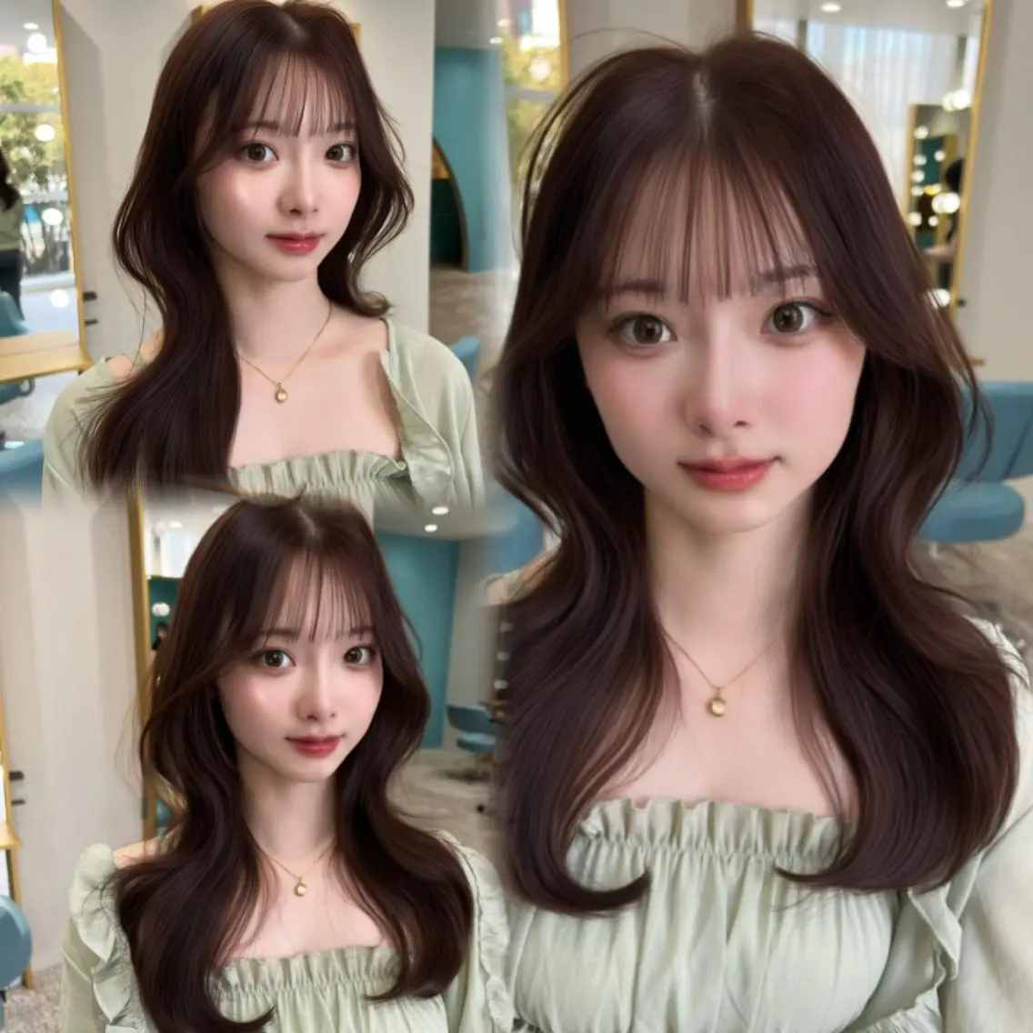 ロング カラー ブリーチ ブラウンカラー ブリーチなしカラー ピンクカラー ピンクブラウン カット ヘアカラー 坂田 奈菜子のヘアスタイル