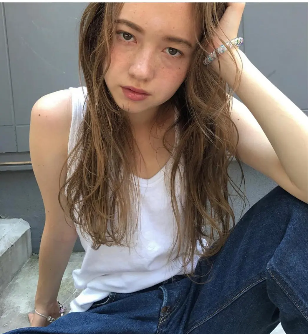 ロング カラー ヘアカラー トリートメント ボブ♡柔らかいカラー 實松栞理のヘアスタイル