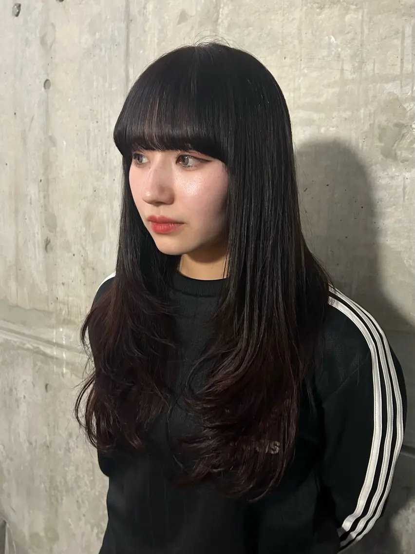 ロング ピンクブラウン 韓国風ヘア レイヤーカット カット ヘアカラー 🤍ワンホンヘア 🤍Rikuto🤍のヘアスタイル