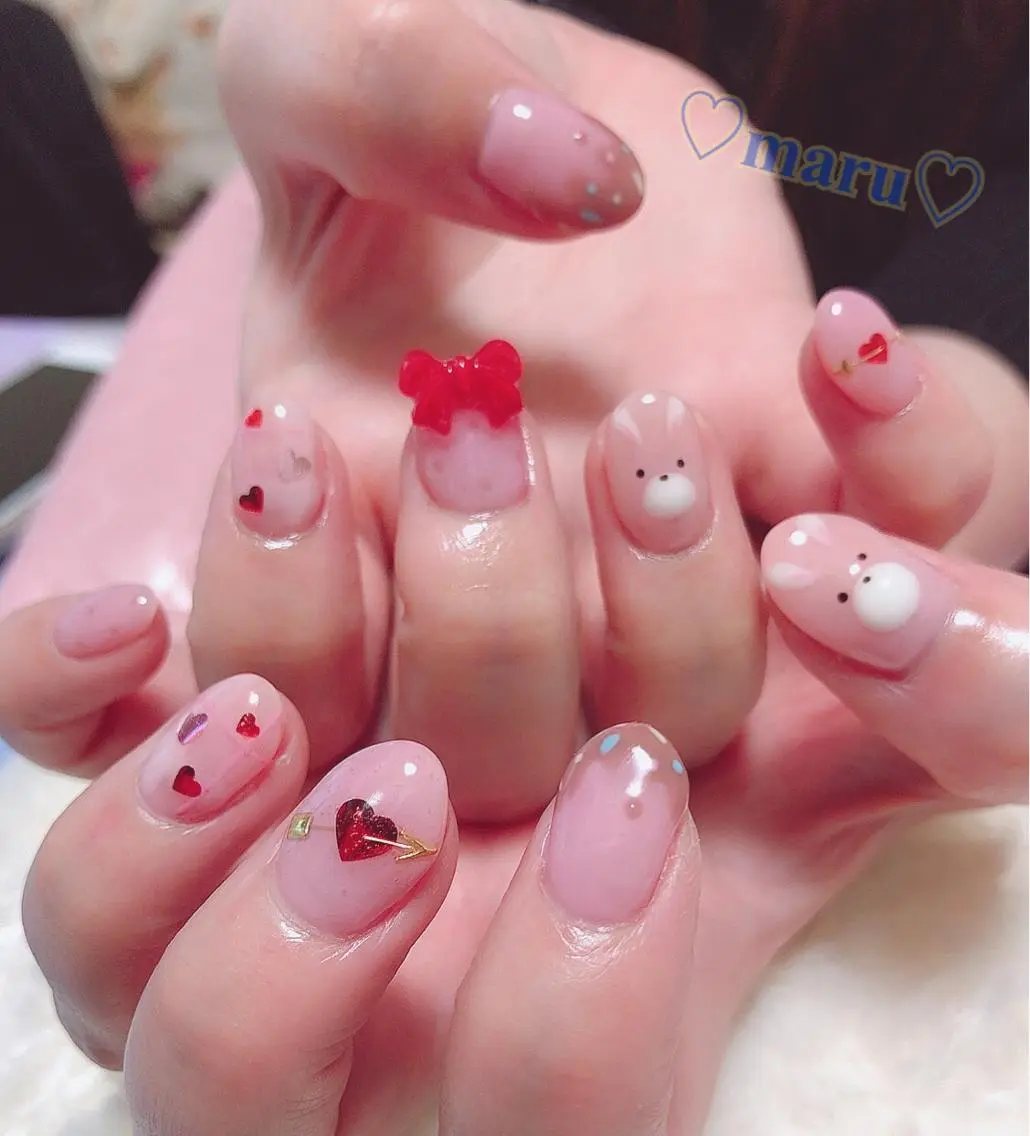 ネイル リボン ハンドネイル フットネイル まるみ ♡のその他イメージ
