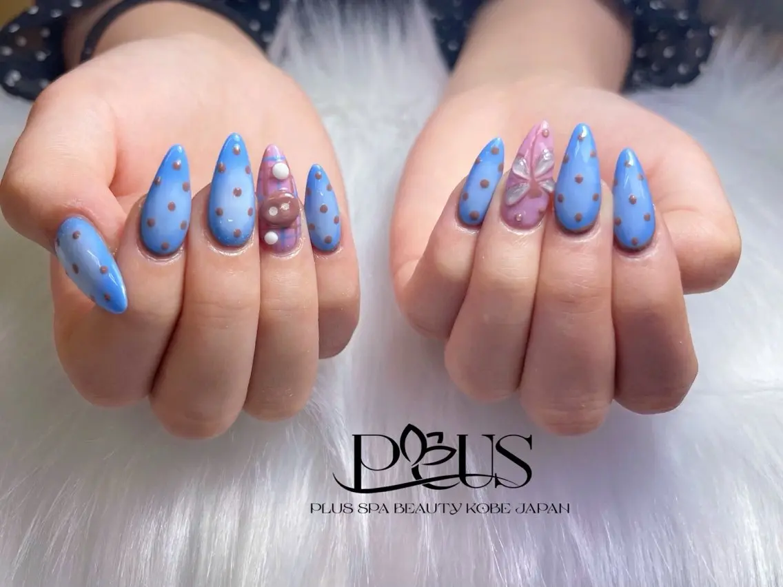 【HAND】自爪ジェルチップ◆10本アート・パーツ付け放題 ¥9210の写真