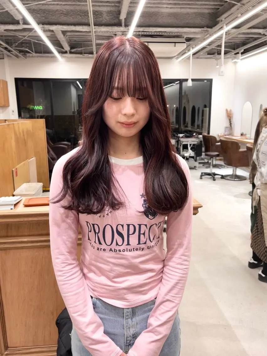 ロング カラー ヘアアレンジ ブリーチ ダブルカラー ブリーチなしカラー ena/ブリーチなし 透明感・レイヤー🎀のヘアスタイル