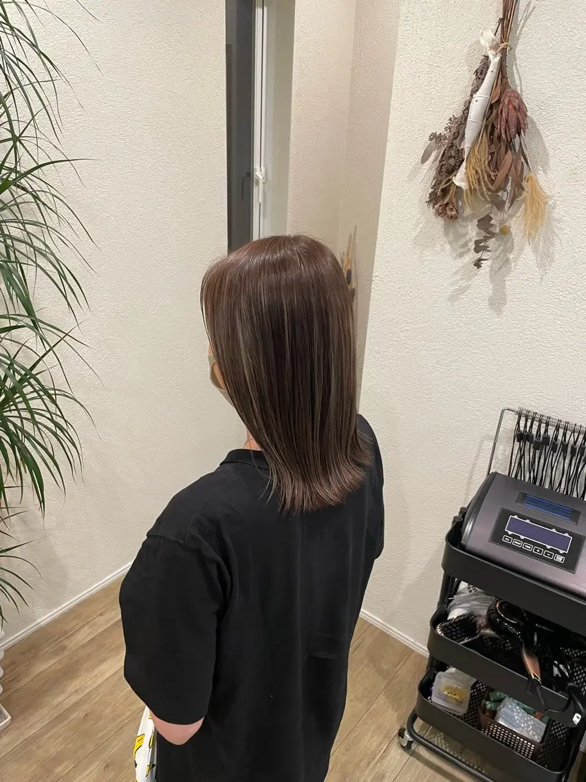ミディアム カラー ヘアカラー 木村 太一のヘアスタイル