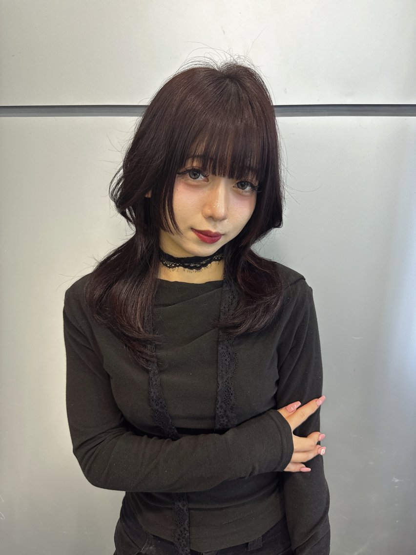 ミディアム カラー ヘアアレンジ ヘアカラー トリートメント ヘアセット 韓国ヘア🖤/透明感 shihoのヘアスタイル
