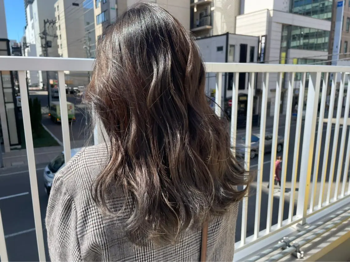 ミディアム カラー 縮毛矯正&髪質改善 ⭐️OGUのヘアスタイル