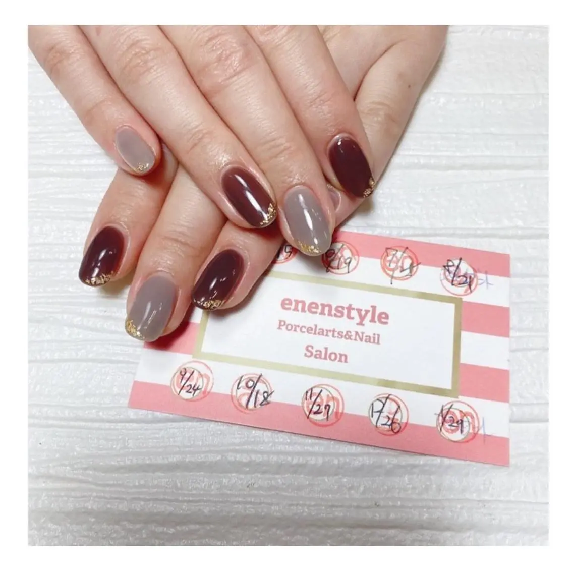 ミディアム ネイル ハンドネイル 🐾enen style 🐾のネイルデザイン