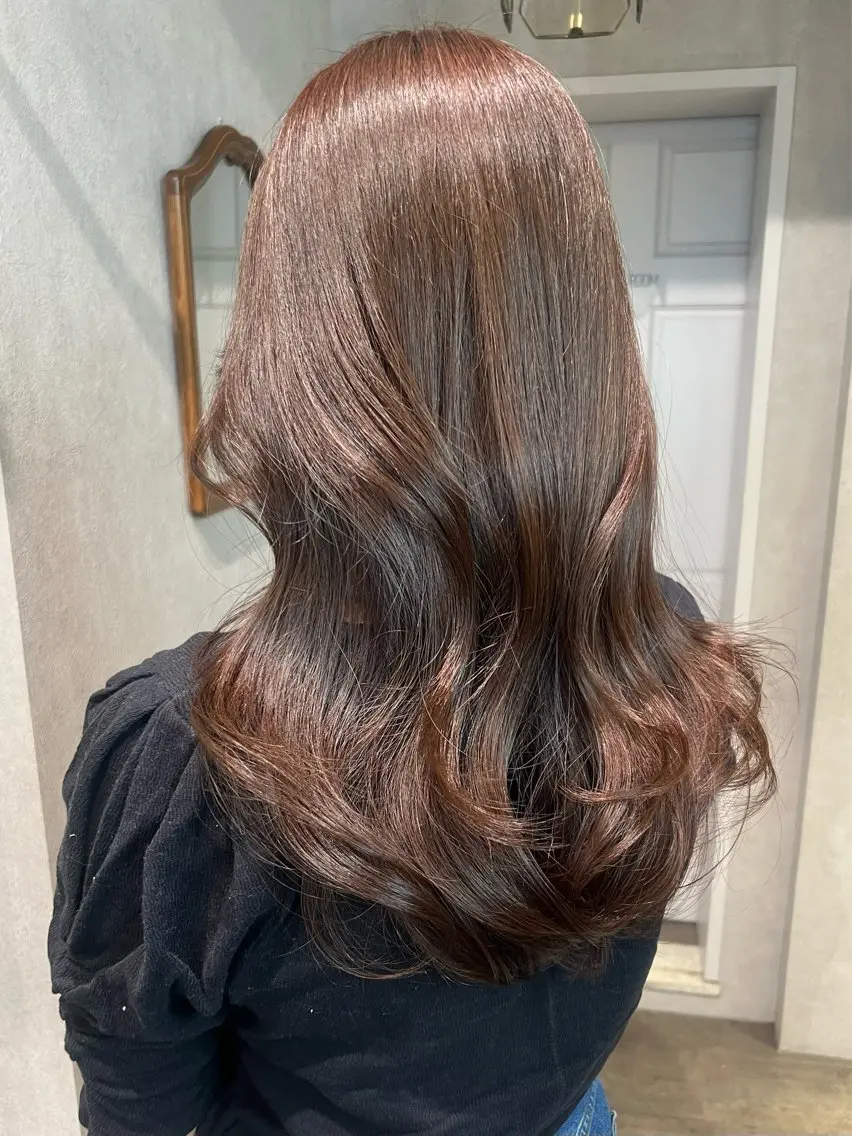 ロング カラー 韓国風ヘア レイヤーカット カット ヘアカラー ｻﾄｳﾐﾉﾘ韓国ヘア 韓国メンズヘアのヘアスタイル