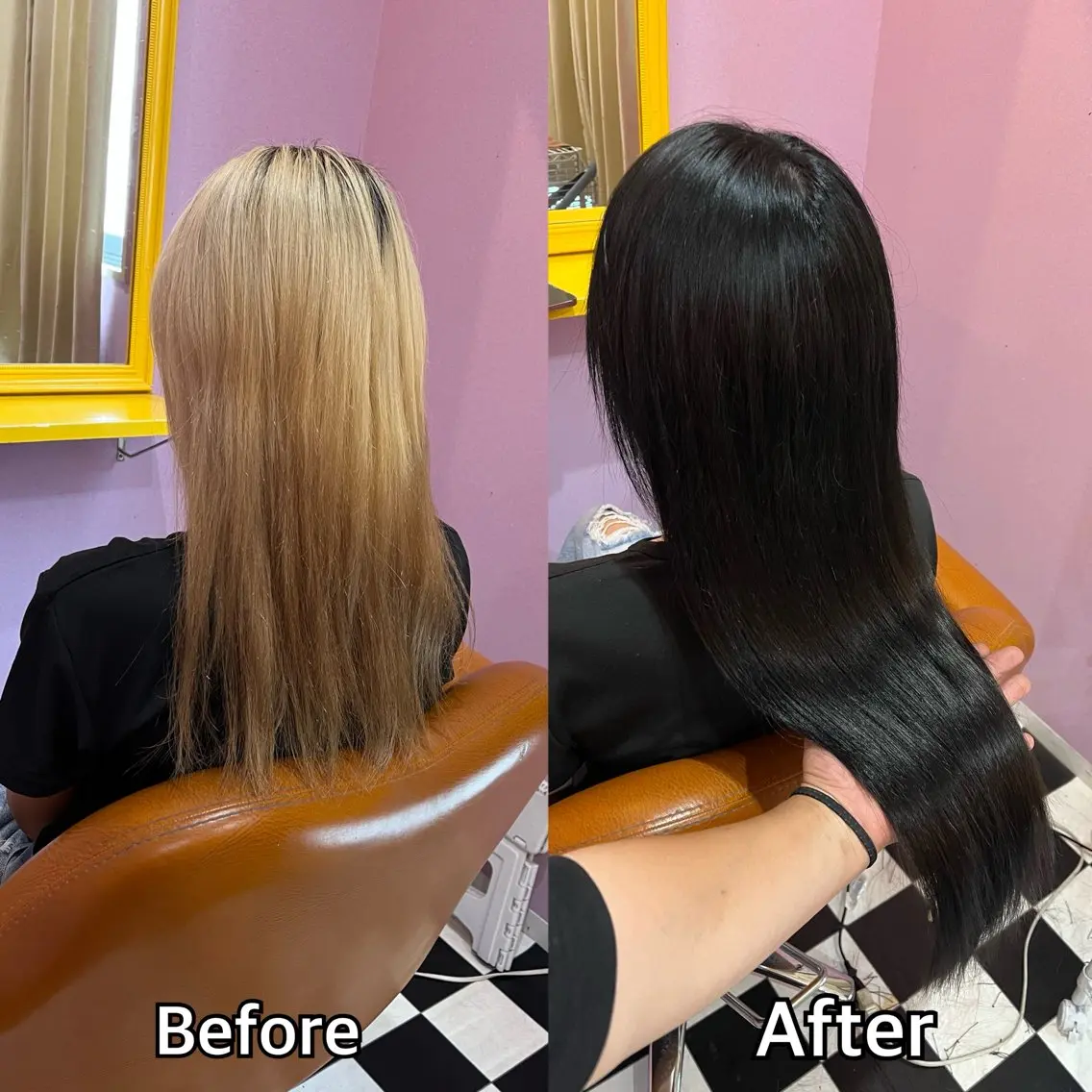 ロング カラー+ちび編み込み エクステ梅田🐨のヘアスタイル