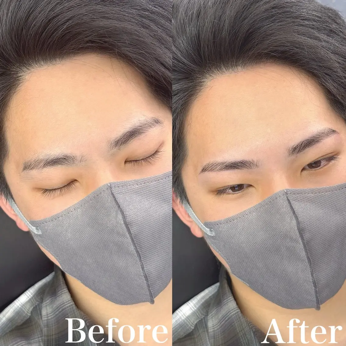 メンズ アイブロウ ワックス脱毛 眉カット 2空きあり Yusukeの眉毛・アイブロウイメージ
