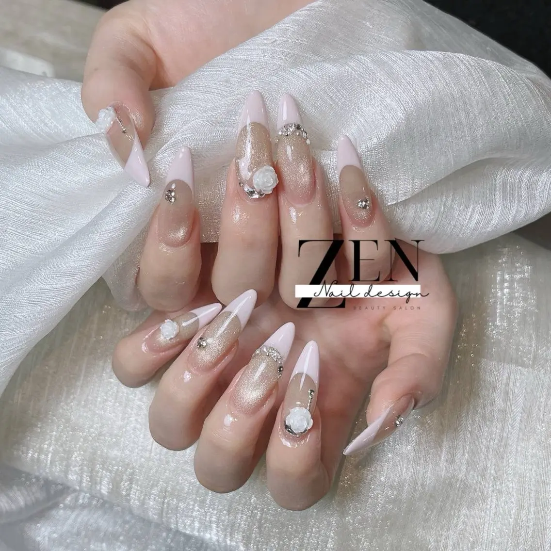 ネイル チークネイル フレンチネイル ジェルネイル 韓国ネイル マグネットネイル ハンドネイル Zen Nail Design 池袋のネイルデザイン