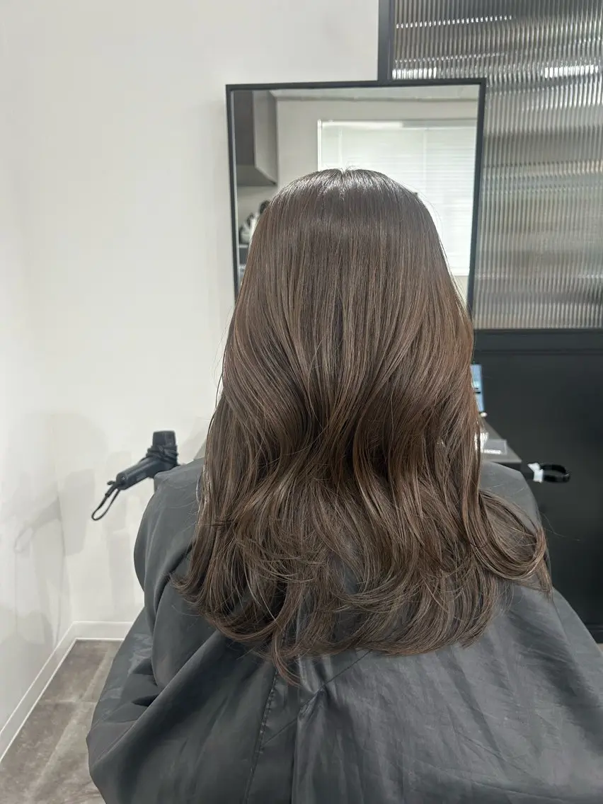 ロング カラー ヘアアレンジ メンズ キッズ ブリーチなしカラー/ ブラウン/レイヤーのヘアスタイル