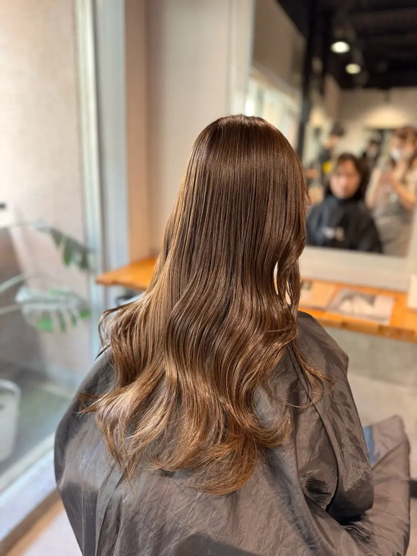 ロング カラー NANAMI🩵 大人可愛い韓国ヘアのヘアスタイル