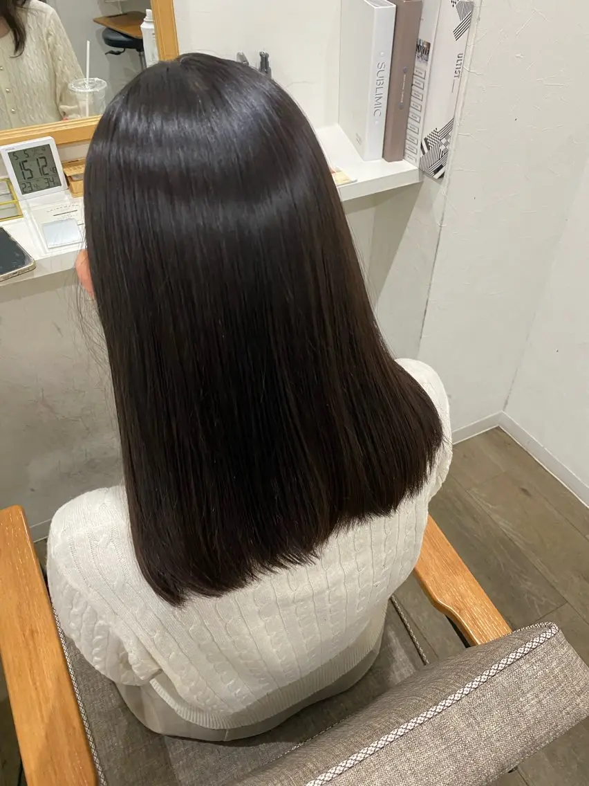 セミロング カット ヘアカラー 縮毛矯正 髪質改善サロン 梅田/ヨナミネのヘアスタイル