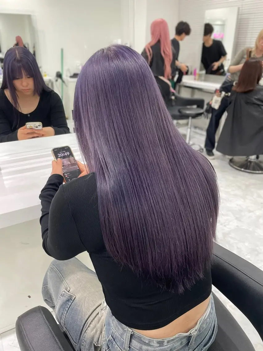 ロング カラー ヘアカラー トリートメント 大人っぽ韓国🤍ブリ ーチ/mitsukiのヘアスタイル
