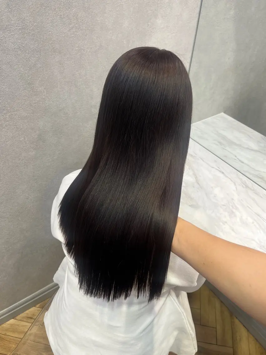 セミロング カット ヘアカラー 縮毛矯正 トリートメント 韓国🎀レイヤー/艶 髪/縮毛矯正/ユリナのヘアスタイル