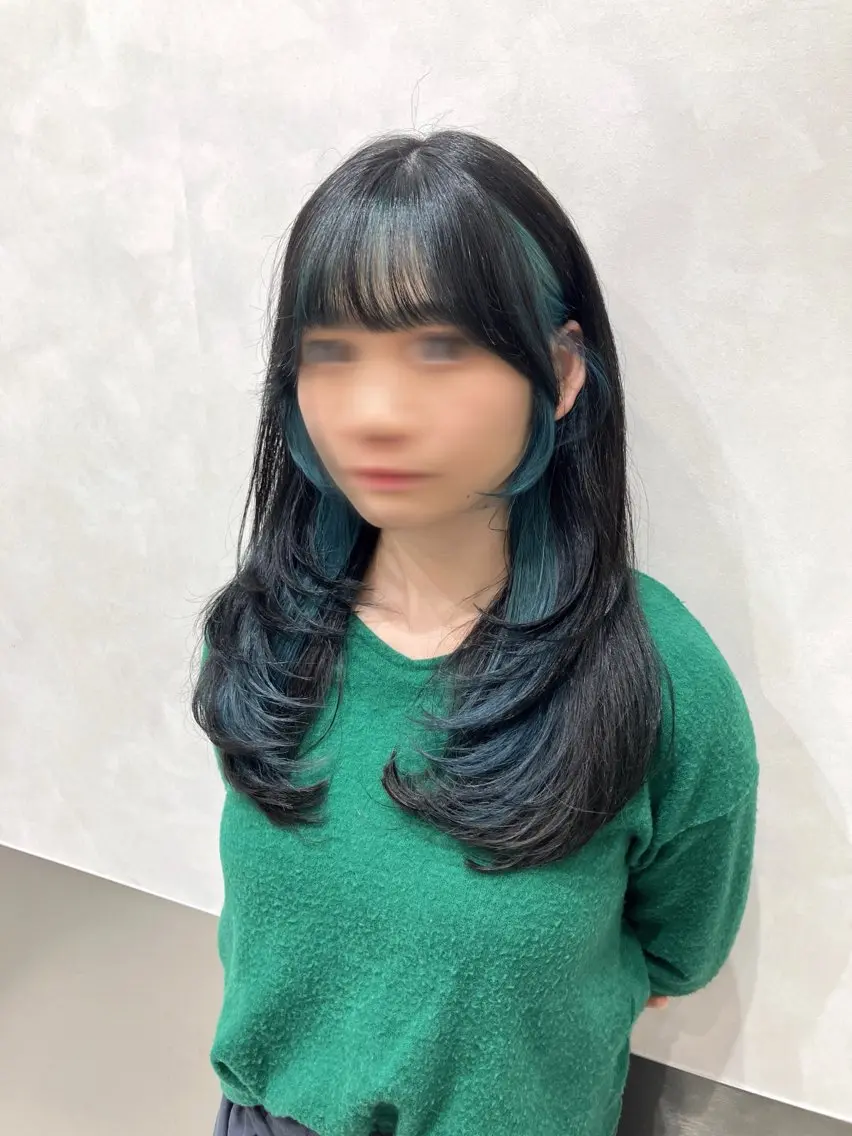ロング カラー カット ヘアカラー トリートメント ヘッドスパ 💖ブリーチなし透明 感💖ASAHIのヘアスタイル