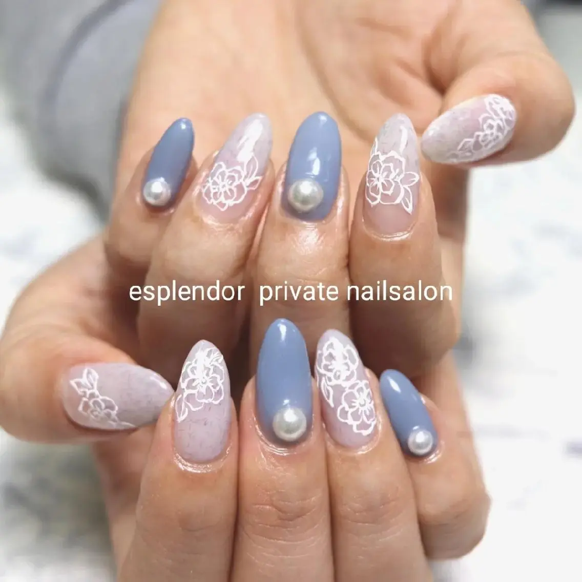 ネイル フラワーネイル レース ハンドネイル ハンドケア esplendor  小野寺のネイルデザイン