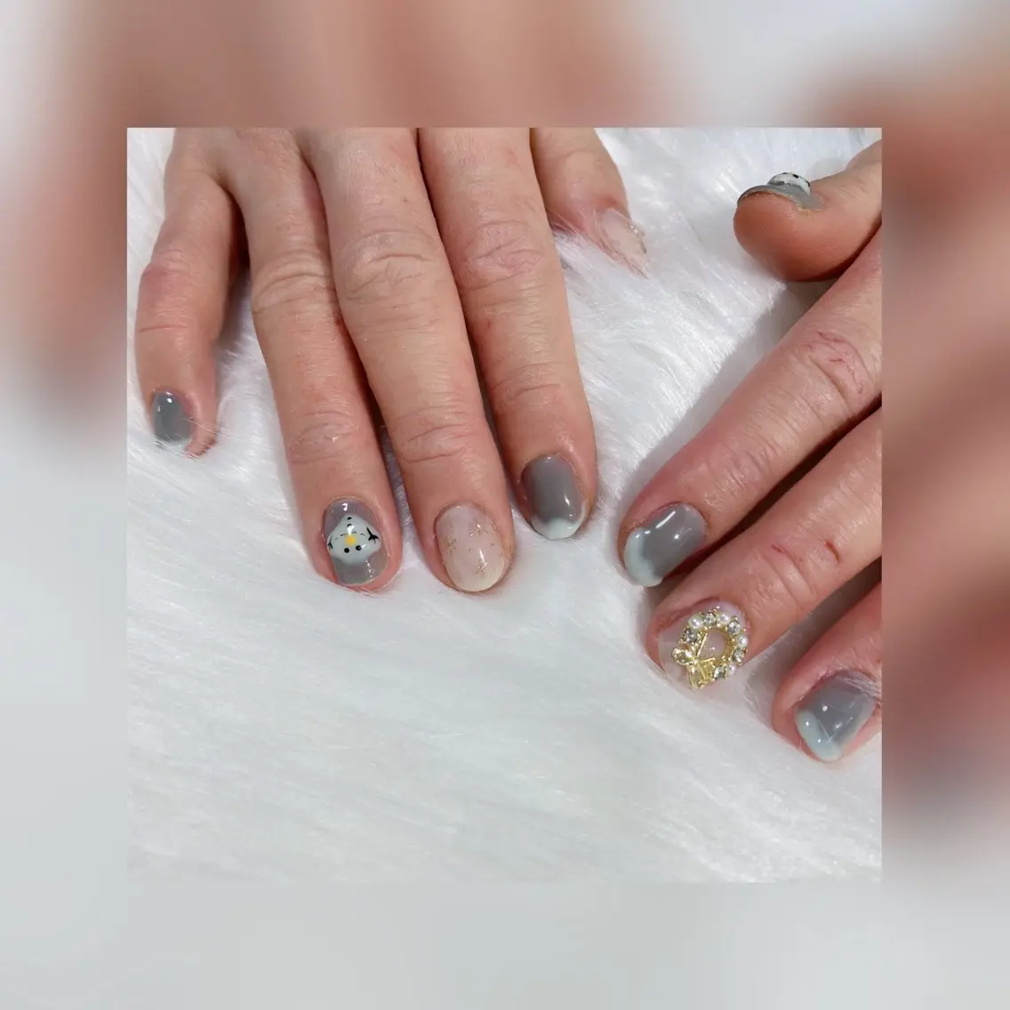ネイル 持ち込み 冬ネイル LittleMimi Nails安土のネイルデザイン